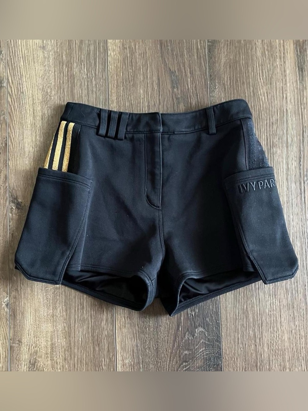 Ivy Park 3 Stripe Black Shorts